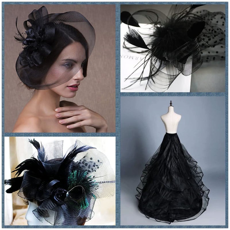 Abbaoww Stiff Black Horsehair Braid 4 Inch Wide 25 Yards for Sewing Wedding Dress Dance Gowns Accessories Shaping Trimming - Image 5